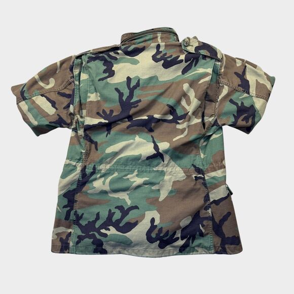 Vintage 80s US Navy Seabees M-65 Field Jacket Woodland Camo Medium Regular 1981 - Picture 2 of 11